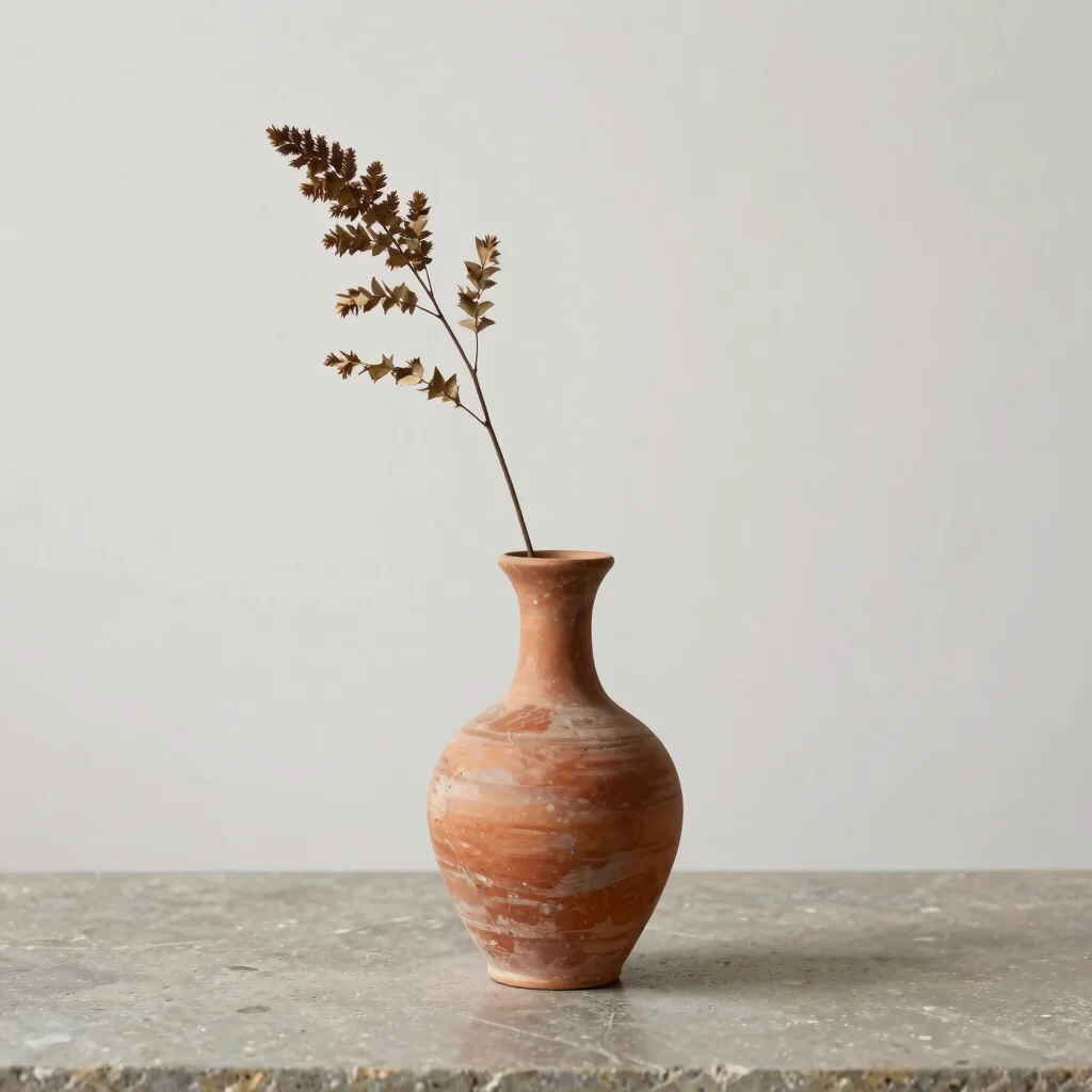 Sculptural Terracotta Bud Vase